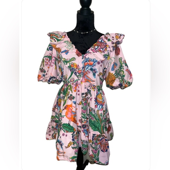 Banjanan Scorpio Tropical Pink Dress- Medium - Picture 10 of 10